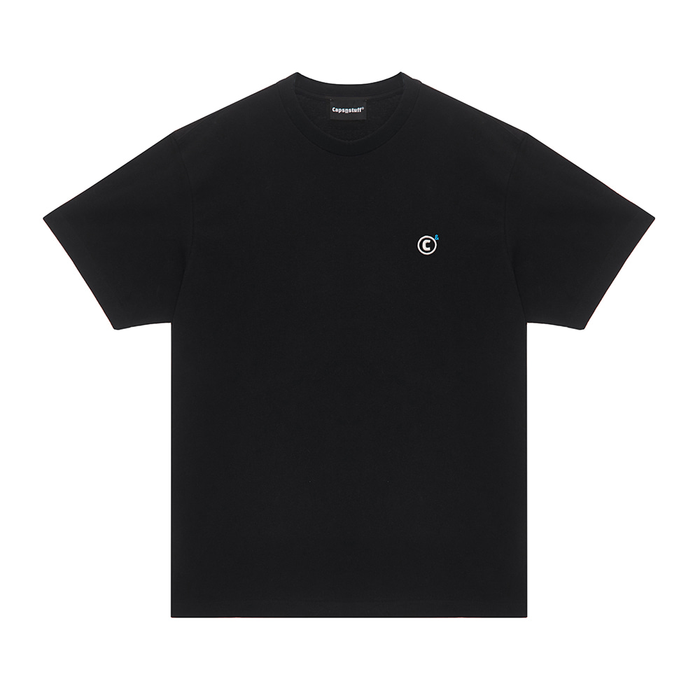 ESSENTIAL 오버핏 메가로고 반팔 티셔츠(블랙)